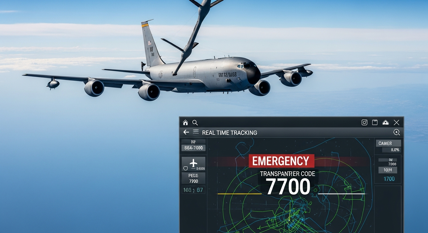 米空軍KC-135が緊急信号発信、YouTube動画で話題に