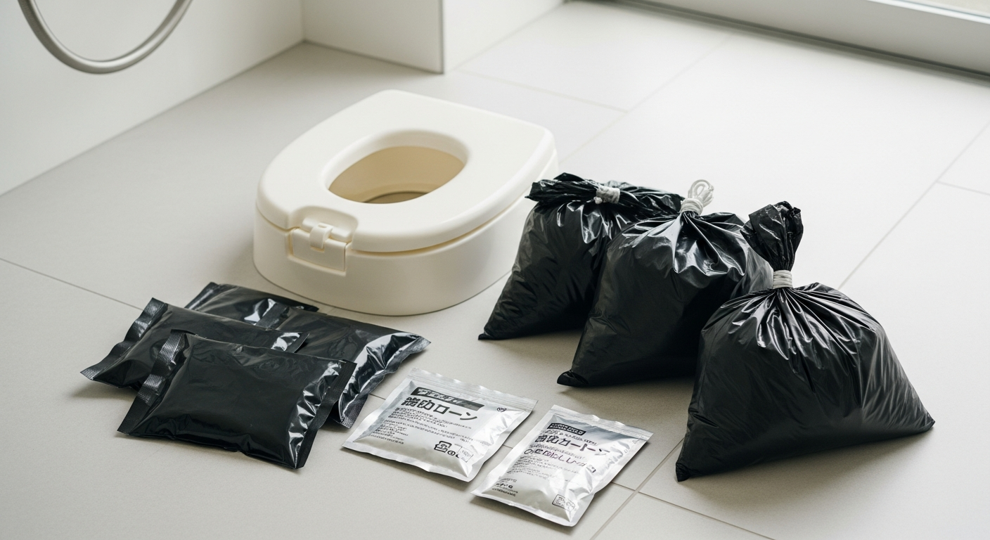 ポイレ防臭袋付き簡易トイレ動画が話題|断水時の衛生確保